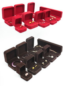 Custom Luxury Flannelette <strong>Box</strong> Luxury Earring <strong>Bracelet</strong> Necklace Ring Packaging <strong>Gift</strong> Countertop Jewelry Velvet Packaging <strong>Box</strong> - Product Image 4