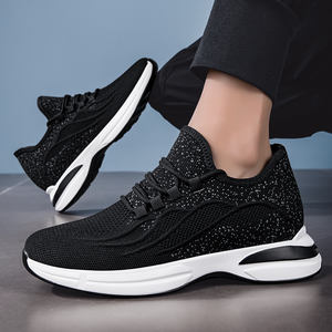Summer Men's 10cm Height-Increasing Breathable Sports Casual Shoes Hollow-<b>Out</b> Mesh Kuaishou Douyin Fly-Knit Style Invisible - Product Image 5