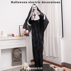Fantasma Colgante de Halloween con Ojos Brillantes, Decoración de Atmósfera de Terror, Linterna de Mano con Forma de Caballo, Demonio Blanco y Negro, Monja - Product Image 2