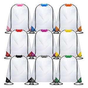 Custom Logo PVC Clear Draw String Bags for Sports Swimming Beach Bagpack See Through Transparent Rucksack Drawstring Backpack