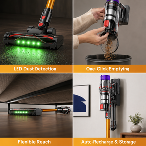60Min Cordless Stick Vacuum <b>Cleaner</b> with Brushless Motor 40KPa Powerful Suction LED Display HEPA Filter for Pet Hair <b>Carpet</b> Hair - Product Image 2