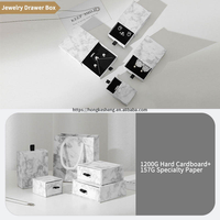 Boîte à bijoux en carton de luxe avec logo personnalisé, en stock, pour emballage de bijoux faits à la main, avec sac en papier