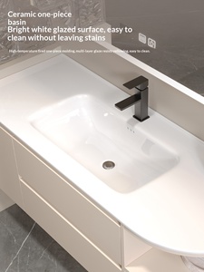 <span class=keywords><strong>Lavabo</strong></span> de Cerámica de Una Pieza con Forma de Arco, Montado en la Pared, sin Necesidad de Pintura, Combinación de <span class=keywords><strong>Mueble</strong></span> de Baño con <span class=keywords><strong>Encimera</strong></span> Ultra Estrecha - Product Image 3