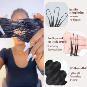 Extensions de cheveux brésiliens Remy sans nœuds, pré-séparées, à tisser, ondulées, prêtes à la permanente, 100 % cheveux humains - Product Image 5