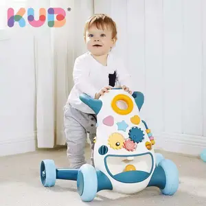 KUB Multifuncional 4 em 1 carrinho de brinquedo para bebês, carrinho musical para bebês, carrinho ajustável com rodas