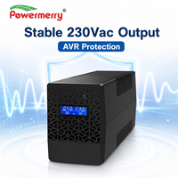 Onduleur interactif en ligne 650VA 360W 230Vac 50Hz AVR à onde sinusoïdale simulée avec batterie 12V 7Ah pour ordinateur, routeur, TPV, vidéosurveillance et alimentation de secours