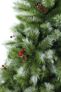 Vert artificiel de taille faite sur commande extérieure d'arbre de Noël d'arbre de Noël d'aiguilles de pin avec le PVC Rohs de baie rouge acceptable - Product Image 2