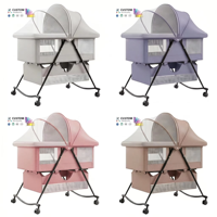 Nouveau Lit Bébé Pliant Design Moderne, Ensemble Literie, Berceau, Transat Enfant, Lit Cododo Balancelle pour Nouveau-né