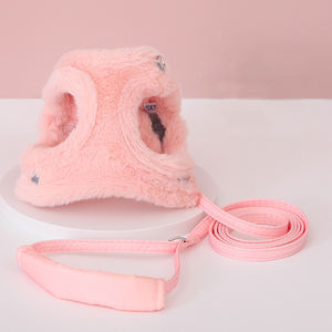 新デザイン 高級感 ベロア製 カスタマイズ可能 人気 ソフト 通気性 ドッグハーネス＆リードセット - Product Image 3