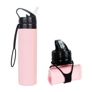 Botellas de Agua Plegables Deportivas Portátiles de Silicona Libres de BPA, a Prueba de Fugas, para Campamento, Senderismo, Deportes al Aire Libre, Interiores y Viajes - Product Image 1