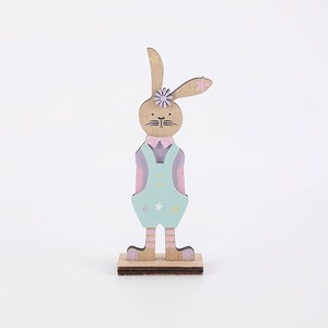 Ornements de lapin de Pâques en bois en gros, lapin peint, ornement de bureau - Product Image 3