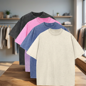 เสื้อยืดโอเวอร์ไซส์วินเทจสำหรับผู้ชาย ผ้าฝ้าย 100% คอกลม แขนสั้น สตรีทแวร์ ย้อมสีแบบ Garment Dyed  รับสกรีนโลโก้ - Product Image 3