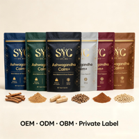 Extrait d'Ashwagandha SYC BIO, fabricant OEM ODM, 3000 mg, à base de plantes, 60 capsules végétaliennes, formule personnalisée, marque privée, usine