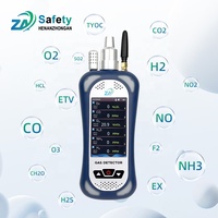 Detector Multigas 8 en 1 para CH4, H2S, O2, CO2, CO, NH3, VOCs, HC, Detector de Gases Electrónico Portátil para Alcantarillado