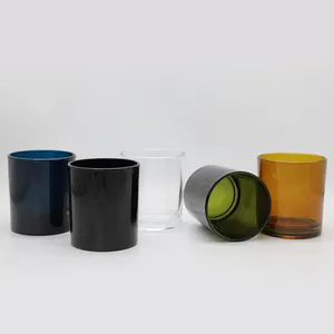 High Quality Red Transparent Candle Containers 12 Oz Empty Candles Jars for Making Candles