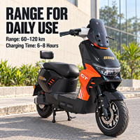 Scooter électrique en gros avec options de moteur 48V 60V 72V 800W-2000W, batterie au lithium ou au plomb-acide, cyclomoteur urbain pour les trajets quotidiens