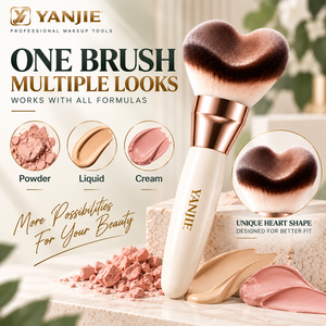 Großhandel YANJIE 3D 4D Multi-Oberflächen Gesichts-Foundation & Concealer Make-up Pinsel mit individuellem Logo, Stein-Griff, weiche Fasern - Product Image 2