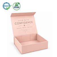 Boîte en carton magnétique pliable rose personnalisée de qualité supérieure, emballage plat pour soins de la peau, cosmétiques, soins de beauté, boîte cadeau