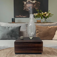 Diffuseur d'huile essentielle de brume fraîche électrique de haute qualité Design en verre en bois avec grain de bois naturel sans eau pour un usage domestique