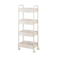 Étagère de rangement de cuisine, chariot à roulettes compact, sur pied, mobile, quatre niveaux, en acier au carbone, durable et multifonctionnel