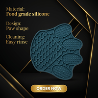 Alfombrilla de silicona para lamer para mascotas con diseño de trébol de cuatro hojas, comedero lento con textura de nódulos, antideslizante, de grado alimenticio, para perros y gatos