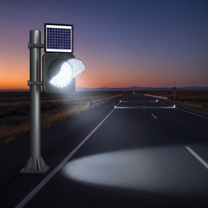 Luz de Advertencia de Tráfico LED Solar de 300 mm con Reflector Blanco, Material de Aluminio y Plástico PC - Product Image 3