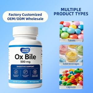 Capsules à base de bile de bœuf 500mg, marque privée OEM/ODM, 60 gélules, complément alimentaire pour adultes, soutien digestif, hépatique et immunitaire - Product Image 4