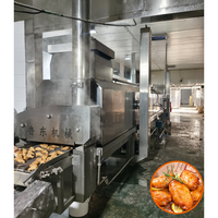 Máquina de cocina para hornear al vapor continuo, horno de túnel para hornear, equipo para asar pollo, máquina para asar carne de pollo