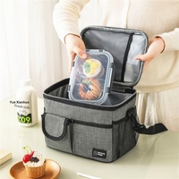 Sac isotherme personnalisé avec logo, sac à lunch thermique réutilisable, sac fourre-tout Oxford imperméable de grande taille pour le bureau, l'école, vente en gros
