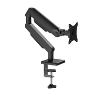 Support de moniteur en aluminium pour bureau, bras articulé à ressort à gaz, pour écran d'ordinateur de 17 à 36 pouces, rotation à 360 degrés, fabriqué en usine