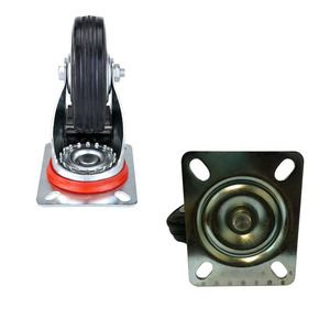 YTOP <span class=keywords><strong>3</strong></span> - 8 pouces 75-200mm, noyau en acier, caoutchouc, chariot à benne industrielle, conteneur à déchets, roulettes, élimination des déchets, roulettes en caoutchouc - Product Image 4