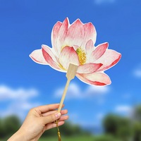 Éventail en papier Lotus, Danse chinoise, Photographie, Uchiwa, Cadeaux de mariage
