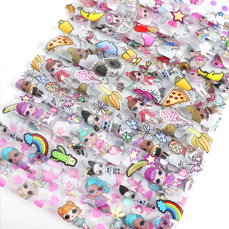 By The Yard Jelly Transparent Faux Leather Roll Custom Printing Wholesale PVC Plastic Fabric Vinyl For Handbags Bows