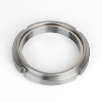 Écrou rond auto-serrant usiné CNC sur mesure avec rainure pour axe, pour machines OEM et projets d'ingénierie