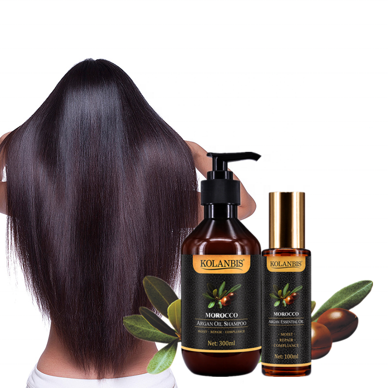 KOLANBIS оптовая продажа, чистый 100% натуральный марокканский аргановое масло для мужчин, лучший уход за черными волосами, строительный шампунь и эфирные масла, набор продуктов