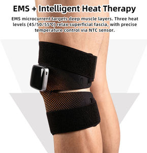 Masseur de genou professionnel sans fil antidérapant avec chaleur et vibrations pour soulager la douleur, attelle chauffante électrique pour le genou, 8 modes de massage - Product Image 4