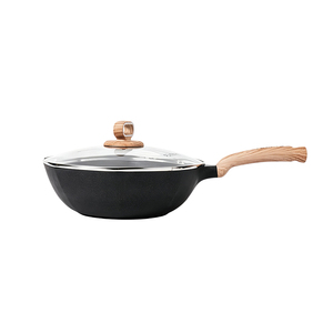 Poêle wok octogonale noire de 30 cm, écologique, antiadhésive, en aluminium, pour la cuisine quotidienne - Product Image 1