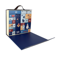 Boîte de rangement pour bijoux de luxe personnalisée, boîte de calendrier de l'avent, boîte cadeau de Noël, laminage mat, emballage en papier recyclable, 12 jours