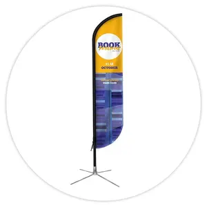 Feder flagge Banner Polyester Doppelseitiger Siebdruck Werbebanner Außen einkommens steuer E-Datei Swooper Feder flagge