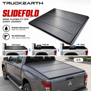 Mitsubishi Triton Club Cab Slide Fold Tonneau Cover for 6 ft Bed Aluminum Tri Fold Truck Bed Cover and Sliding Rail System - Product Image 1