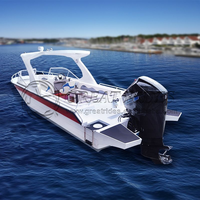 Bateau de loisirs en aluminium de 24 pieds avec flybridge pour 12 à 14 personnes 7.3m pour le tourisme aquatique de luxe