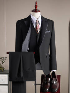 Wollen pak Herenpak Zakelijk formeel Hoge kwaliteit Bruiloft Plus Size pak voor heren Driedelig pak - Product Image 2