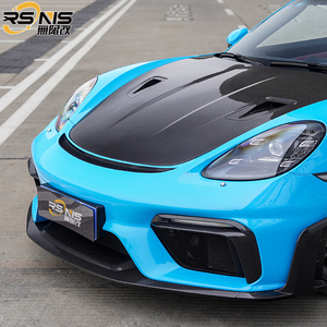 Convient pour Porsche 981 982 <span class=keywords><strong>GT4</strong></span> <span class=keywords><strong>RS</strong></span> Lèvre avant 718 Cayman Boxster GT4RS Style Lèvre de pare-chocs avant Dry Carbon Front Lip - Product Image 4