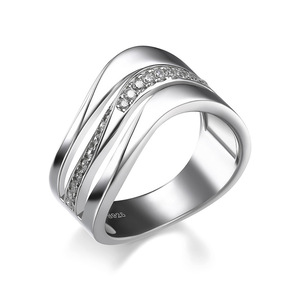 Anello di Diamanti F308 in Oro Bianco, Taglio Brillante Rotondo, Colore G Naturale, Gioiello di Lusso Unisex per Fidanzamento - Product Image 4