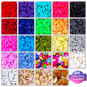 Perles en argile multicolores plates et rondes, perles d'espacement en polymère, perles en céramique souple, kit de fabrication de bijoux DIY pour enfants - Vente chaude - Product Image 5