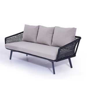 Moderno Patio al aire libre armadura muebles 3 asientos sofá cuerda tejida conjunto de sofá - Product Image 3