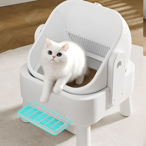 Intelligente Katzentoilette mit Ein-Klick-Automatischer Streuwechselung über Smartphone Sicherheitssystem Automatische Pause bei Annäherung von Haustieren - Product Image 1