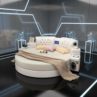 KEHUI Modernes Kingsize-Bett mit Holzrahmen, PU-Leder-Polsterung, Smart-Bed-Funktion, Lautsprecher, Stauraum, Schwarz, Luxuriöses Küstendesign, Schlafzimmermöbel