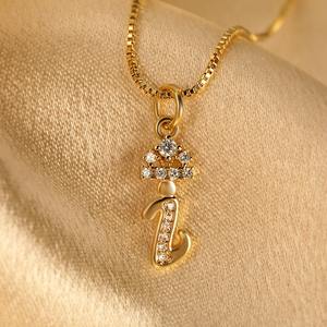 Vente en gros de produits explosifs de haute qualité Tempérament 26 lettres anglaises minuscules amour collier pendentif - Product Image 3