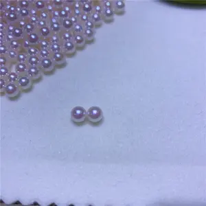 China cultured loose pearls 3a 5mm-5.5mm round half hole natural freshwater pearl bead for jewelry